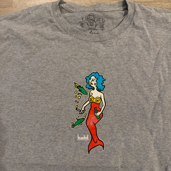 Krooked Skateboards Mermaid T-Shirt - GREY - Picture 2 of 5